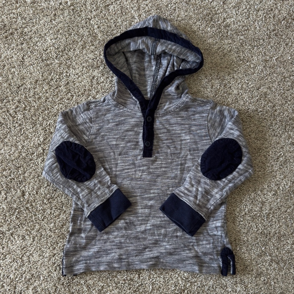 Gymboree toddler Boys navy blue long sleeve hoodie shirt size 2T
